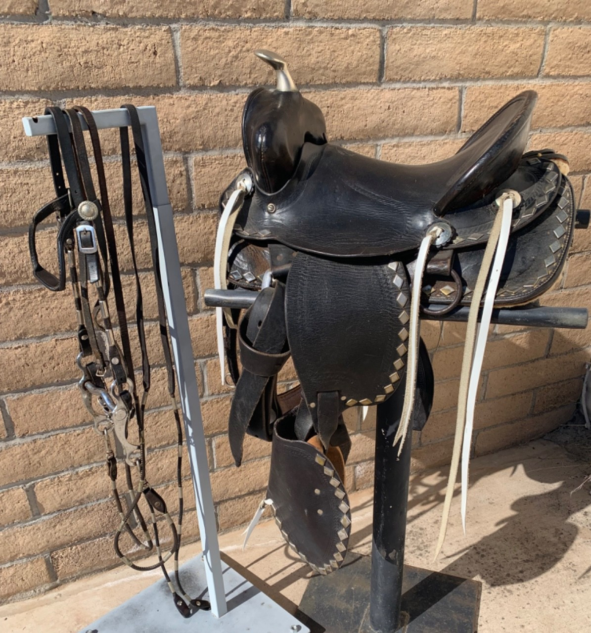 Vintage Western Pony Saddle  12" w/Taps  Poco Bueno Bridle Reins Tack Lot