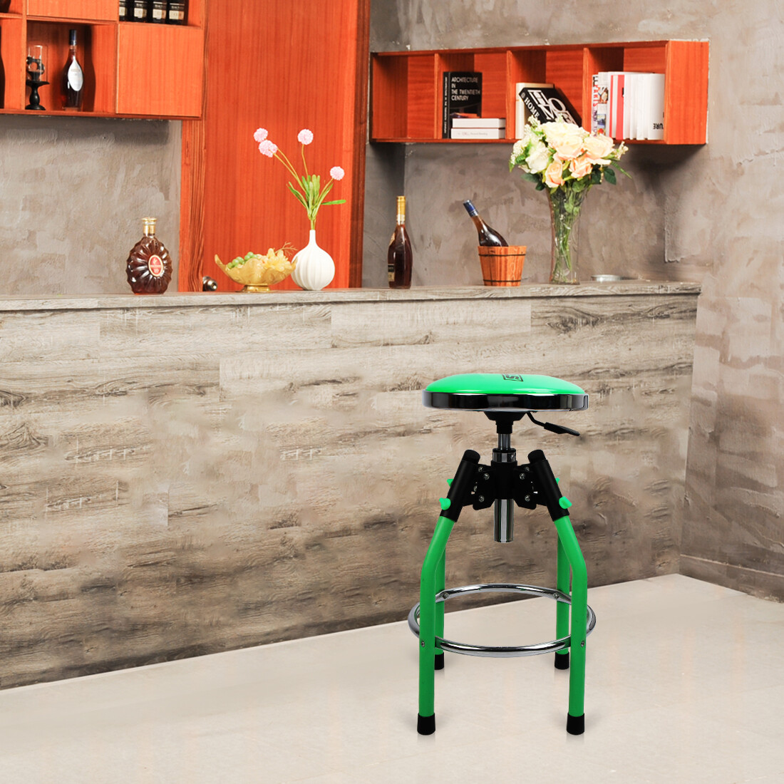 WORKPRO Heavy Duty Adjustable Hydraulic Shop Stool Garage Bar Stool 330Pound Max