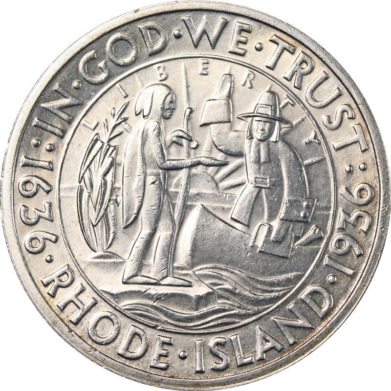 1936 P Rhode Island Commemorative Silver Half Dollar - Uncirculated