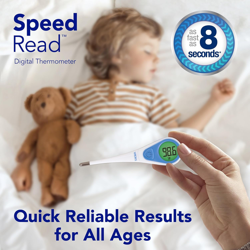 Vicks Speedread Digital Thermometer for All Ages with Color-Coded Readings