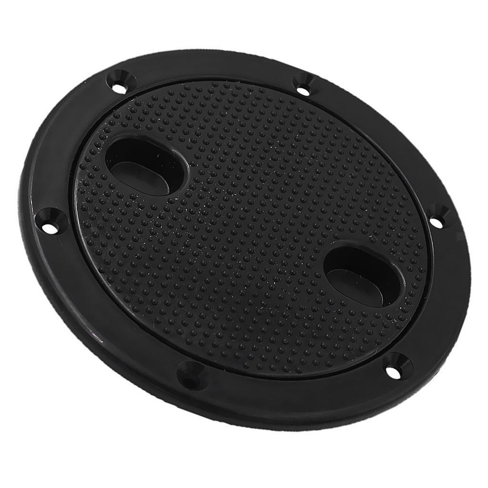 Boat Deck Plate with Boat Accessory 6 \"Black Plastic