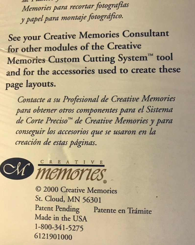 NEW ~ CREATIVE MEMORIES CUSTOM CUTTING SYSTEM ~ 4 OVAL PATTERNS & TEMPLATE