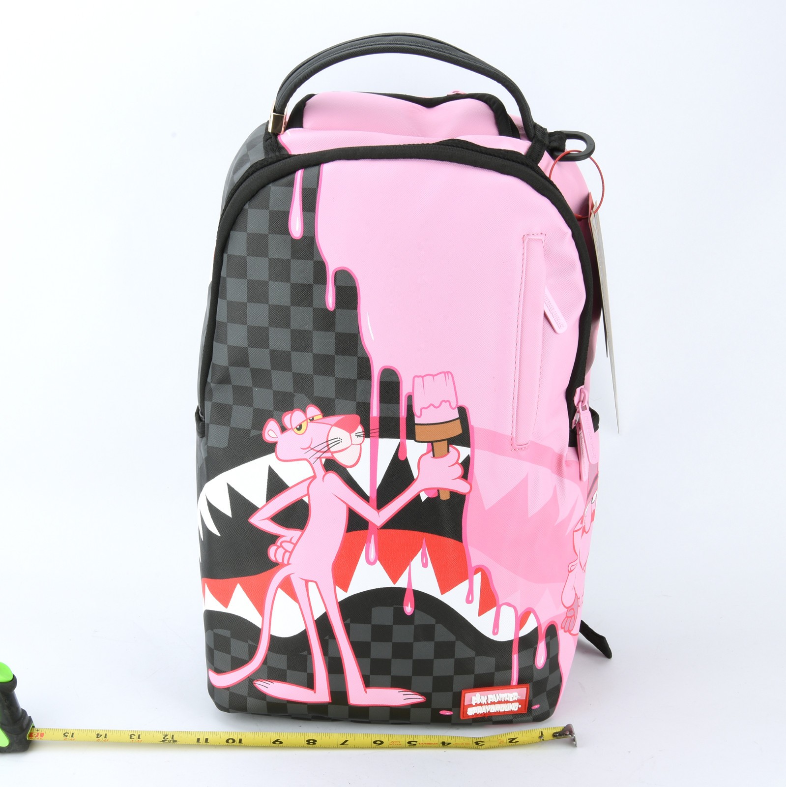 Sprayground Shark Pink Panther Pink Painter Backpack Zippered Unisex Plaid