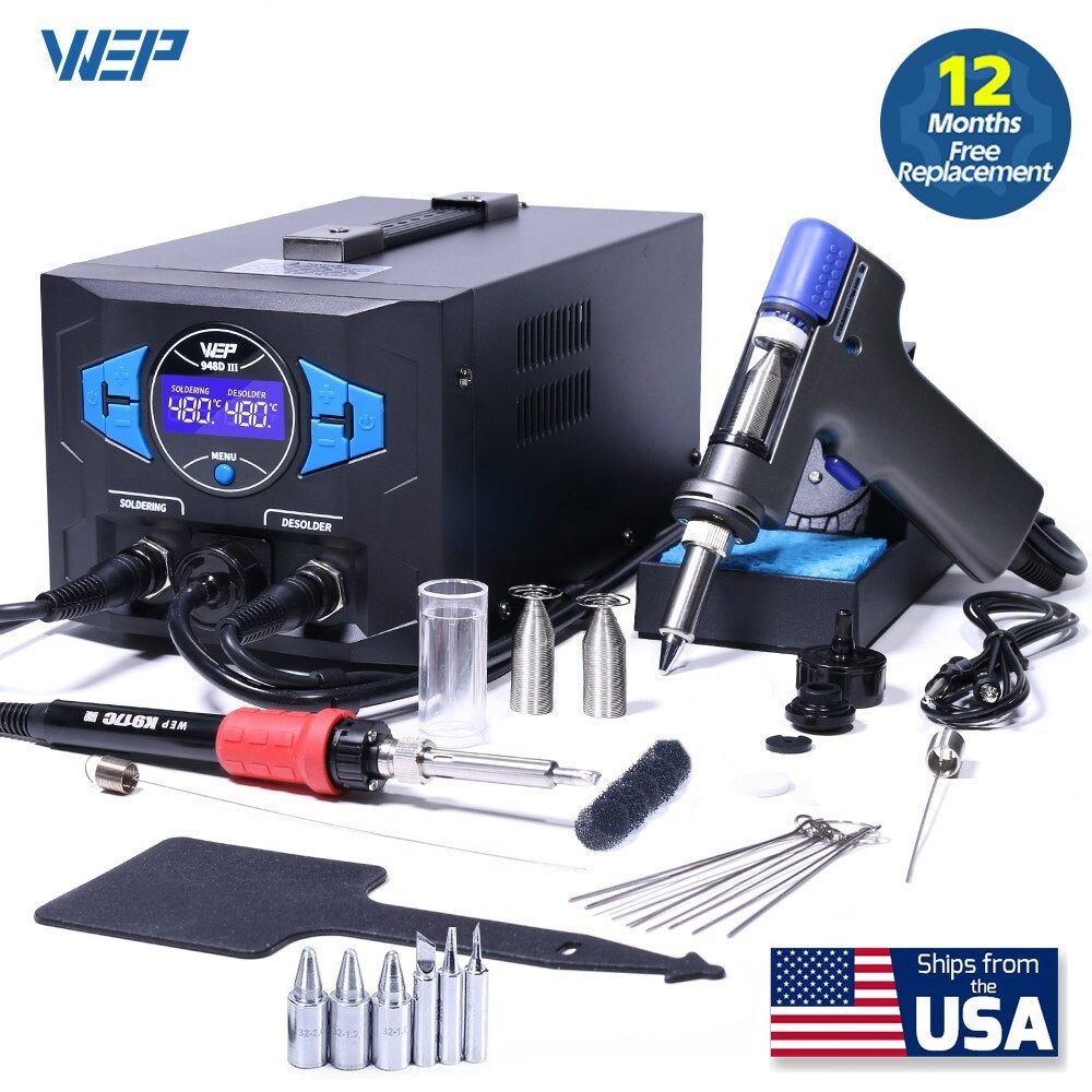 WEP 948D-III 110W Desoldering Station Soldering Iron Kit Suction Tin Gun Tool