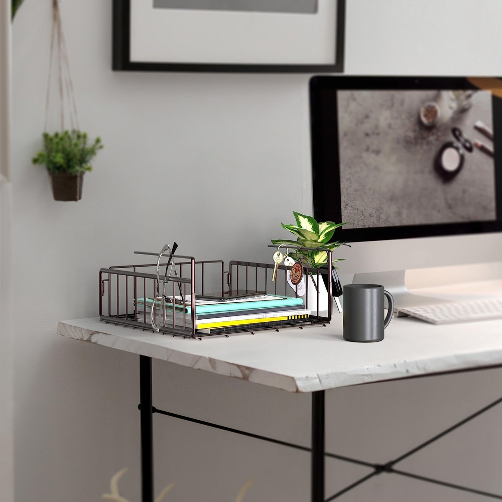 Bronze Under Shelf Baskets 2-Pack - Simple Storage Solution for Your Home