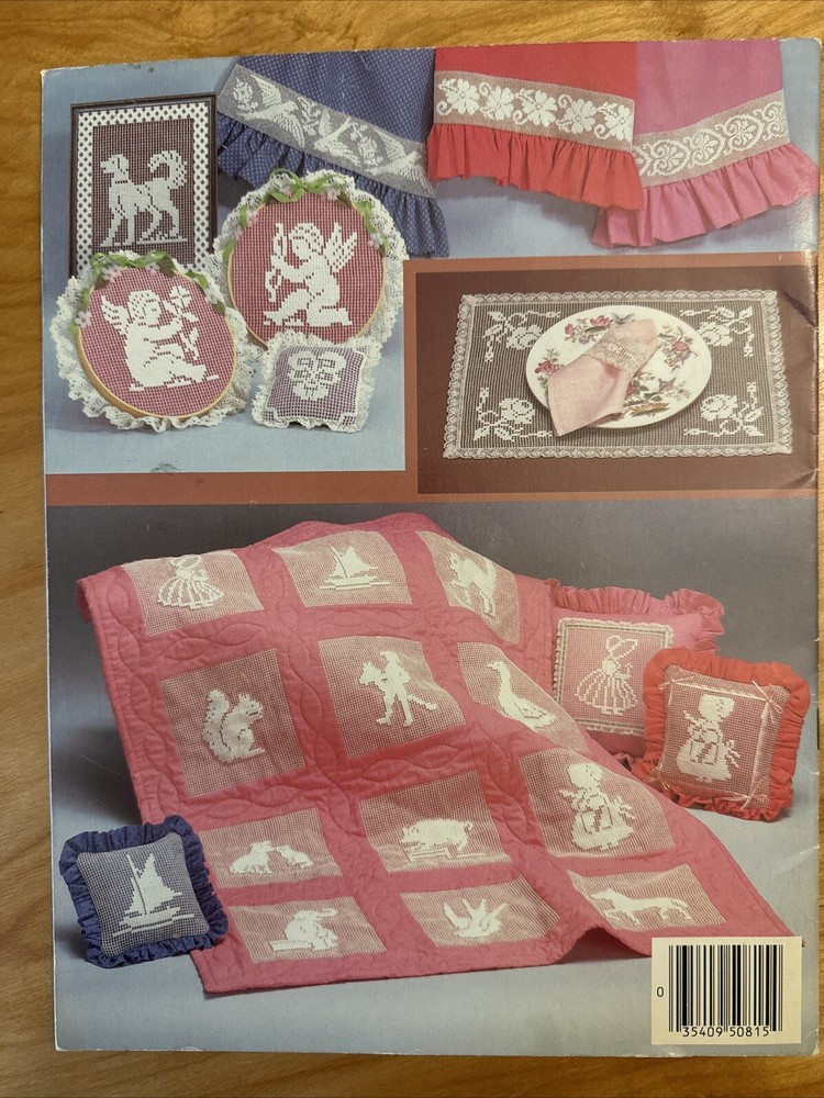 Vintage 1984 First Steps in LACE NET EMBROIDERY Craft Pattern Book