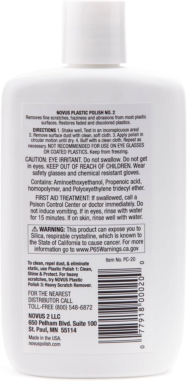 Novus #2 Fine Scratch Remover Polish Cleaner, 8oz. Bottle