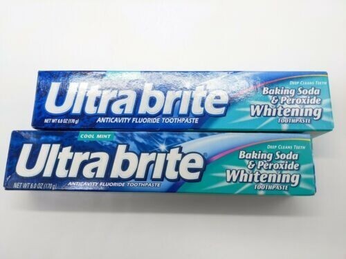 2 PACK  Ultra Brite Cool Mint Toothpaste with Baking Soda & Peroxide 6oz.