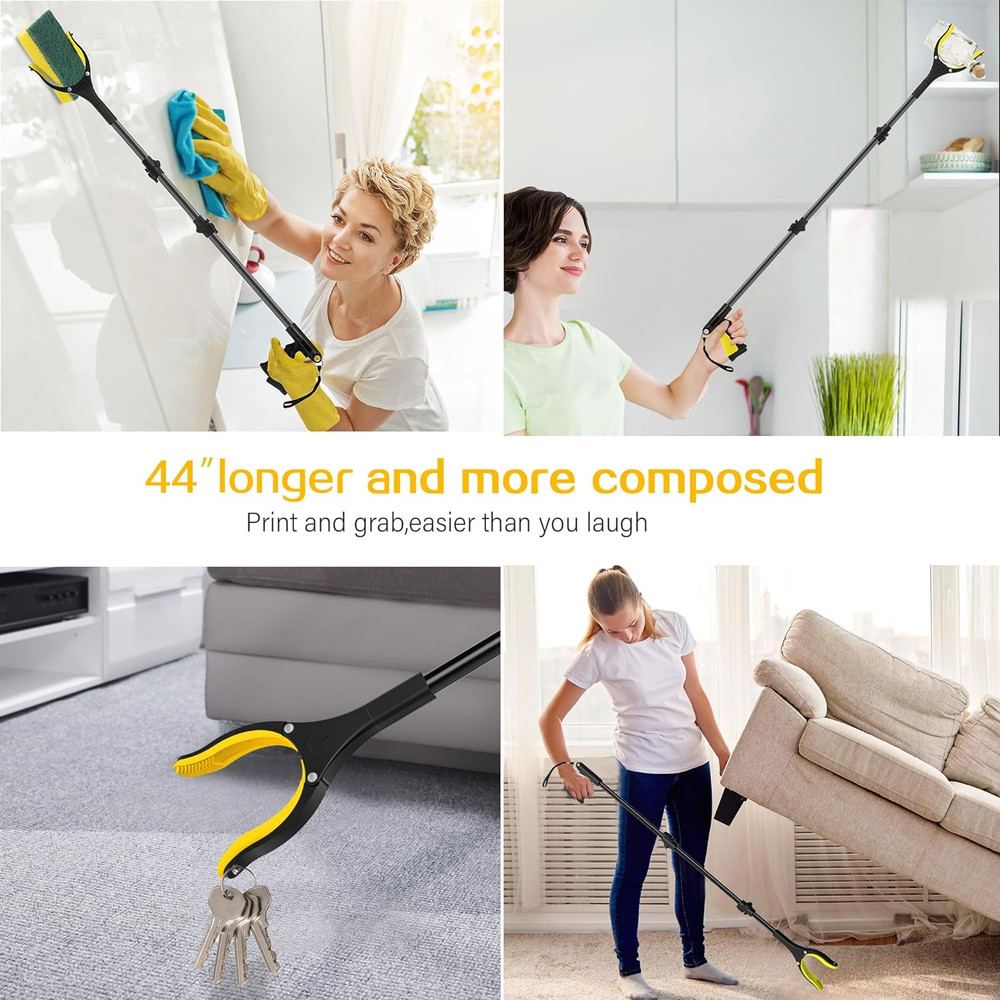 44 Inch Extra Long Grabber Reacher Tool，Foldable Trash Pick up Stick