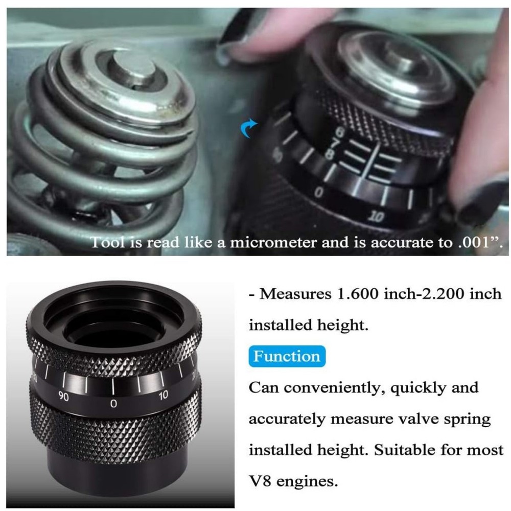 4929 Valve Spring Height Micrometer 1.600"-2.200" Precise Reading Durable