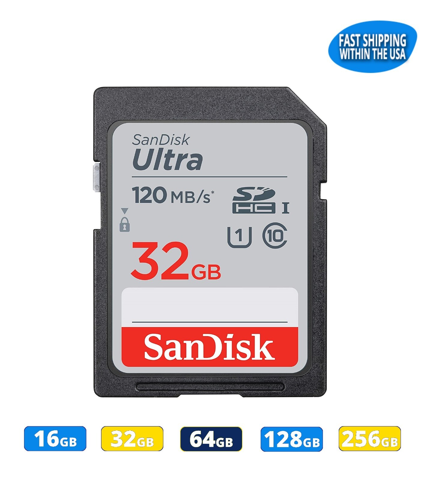 Sandisk SD Card 16GB 32GB 64GB 128GB Ultra Memory Card Camera Trail Cam Computer