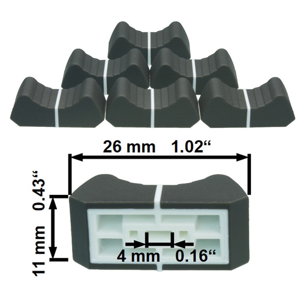 Sifam 6 FADER KNOB cap GREY fit 4mm slider potentiometer replacement knobs