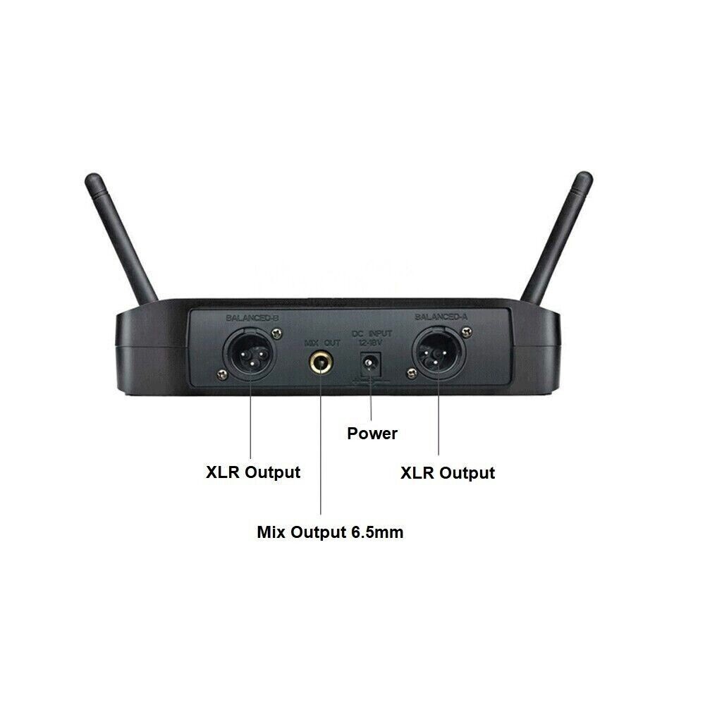 Dual Channel Wireless Microphone System UHF Handheld Cordless GLXD4 Vocal Mic