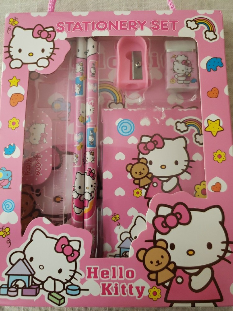 2 Hello Kitty Gift Sets School Supplies Ruler Pencil Sharpener NotePad Notebook