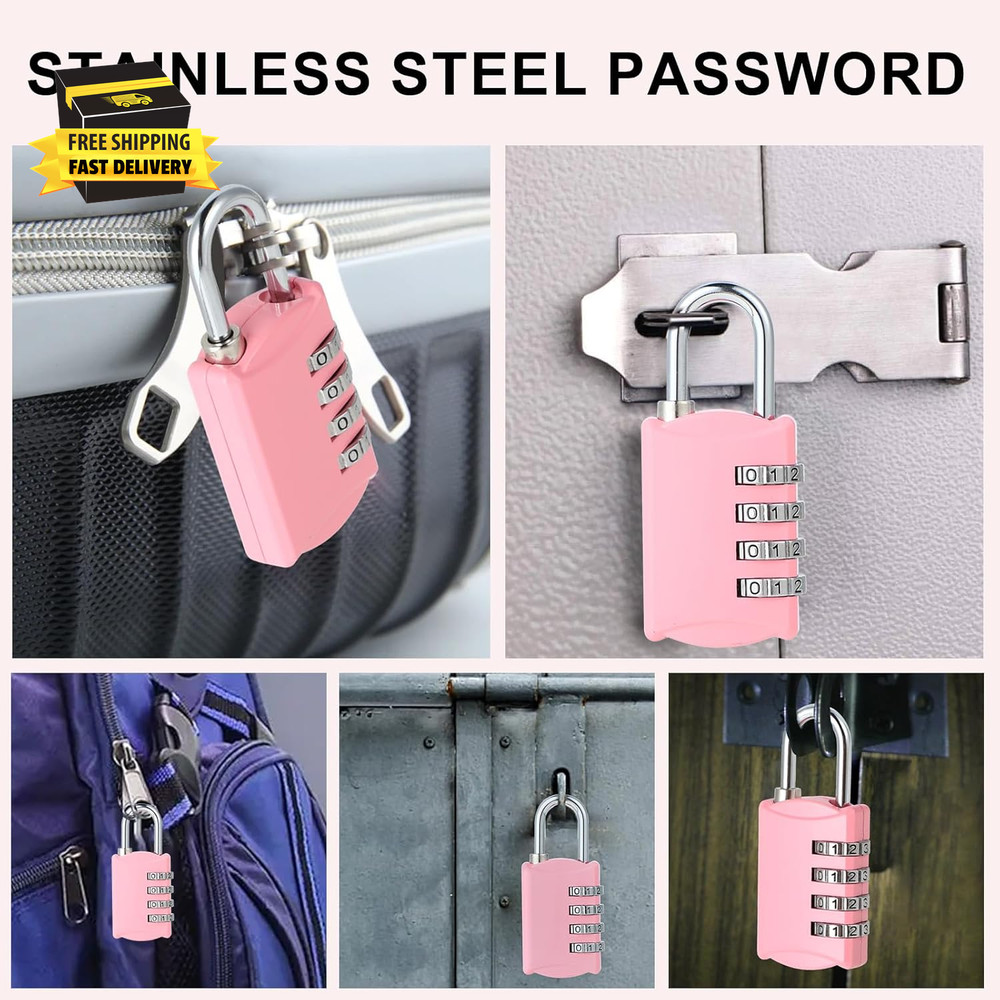 Small Combination Lock for Locker, 4-Digit Mini Combo Lock for Backpack and Lugg