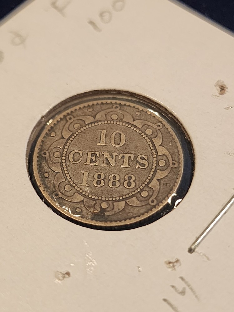 1888 Newfoundland 10 Cents Silver Coin