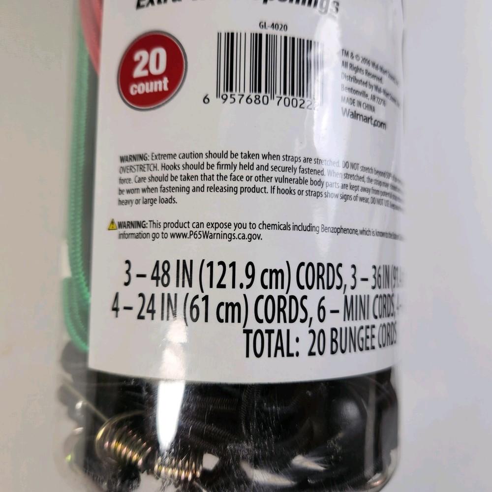 Hyper Tough Bungee Cords 20 Pack Assorted Sizes