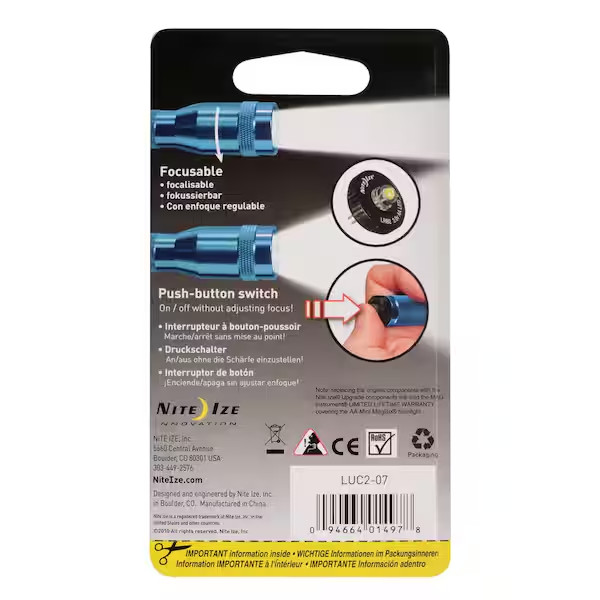 Flashlight Upgrade Kit LED Bulb 30 Lumen, Push Button Switch for Aa Mini Maglite