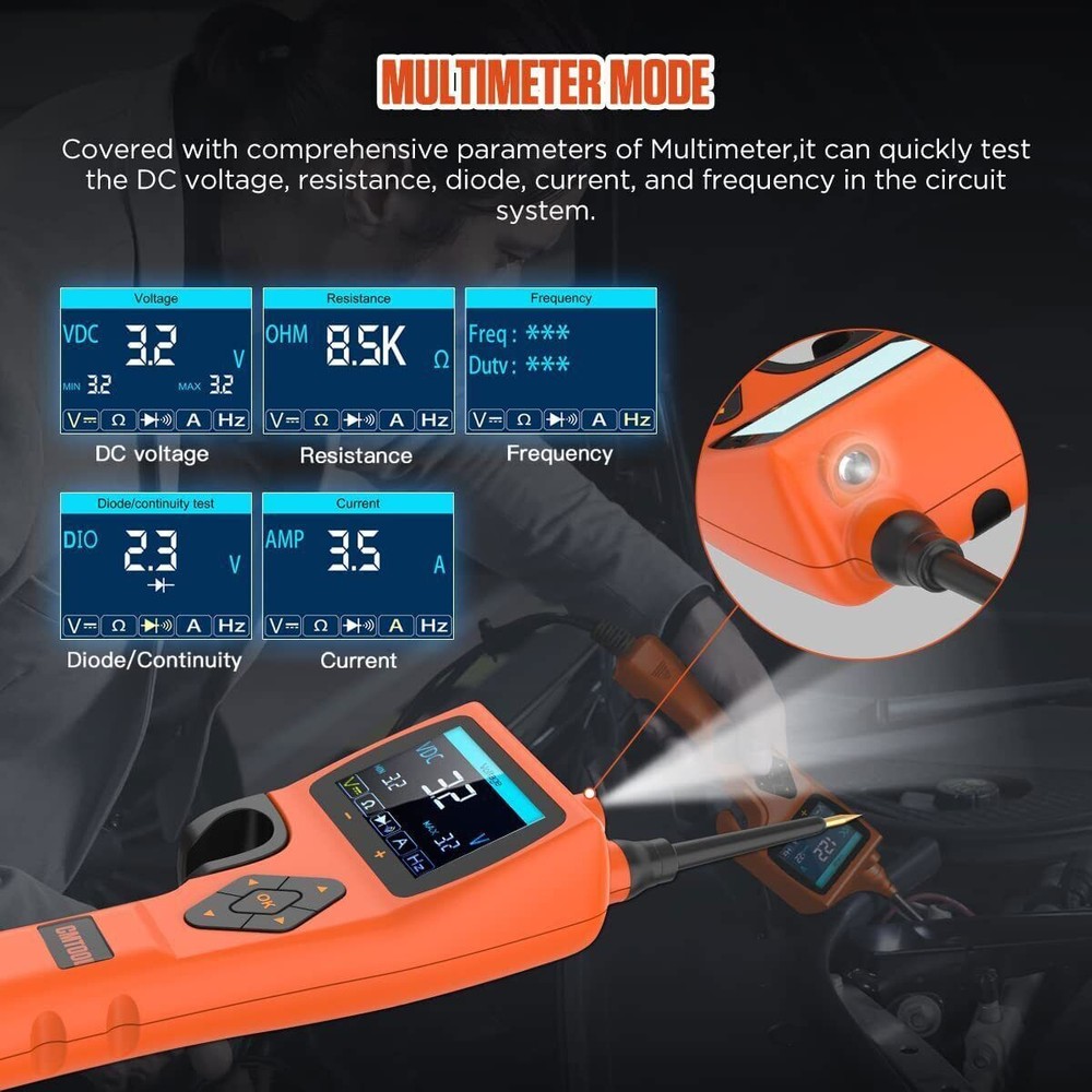 12V 24V Car Power AVOmeter Circuit Probe Tester Electrical System Analyzer Kit