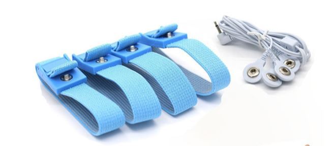 2 OR 4 Elastic Conductive Bands Electro Tens E-stim Set 2.35, 2.5 or 3.5mm Cable