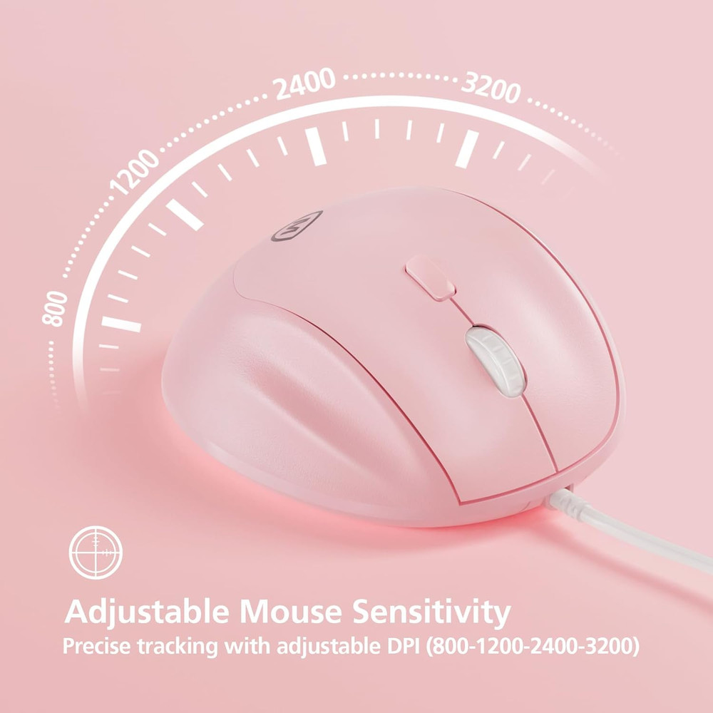Micropack Ergonomic Mouse Wired for Laptop, PC Computer and Desktop