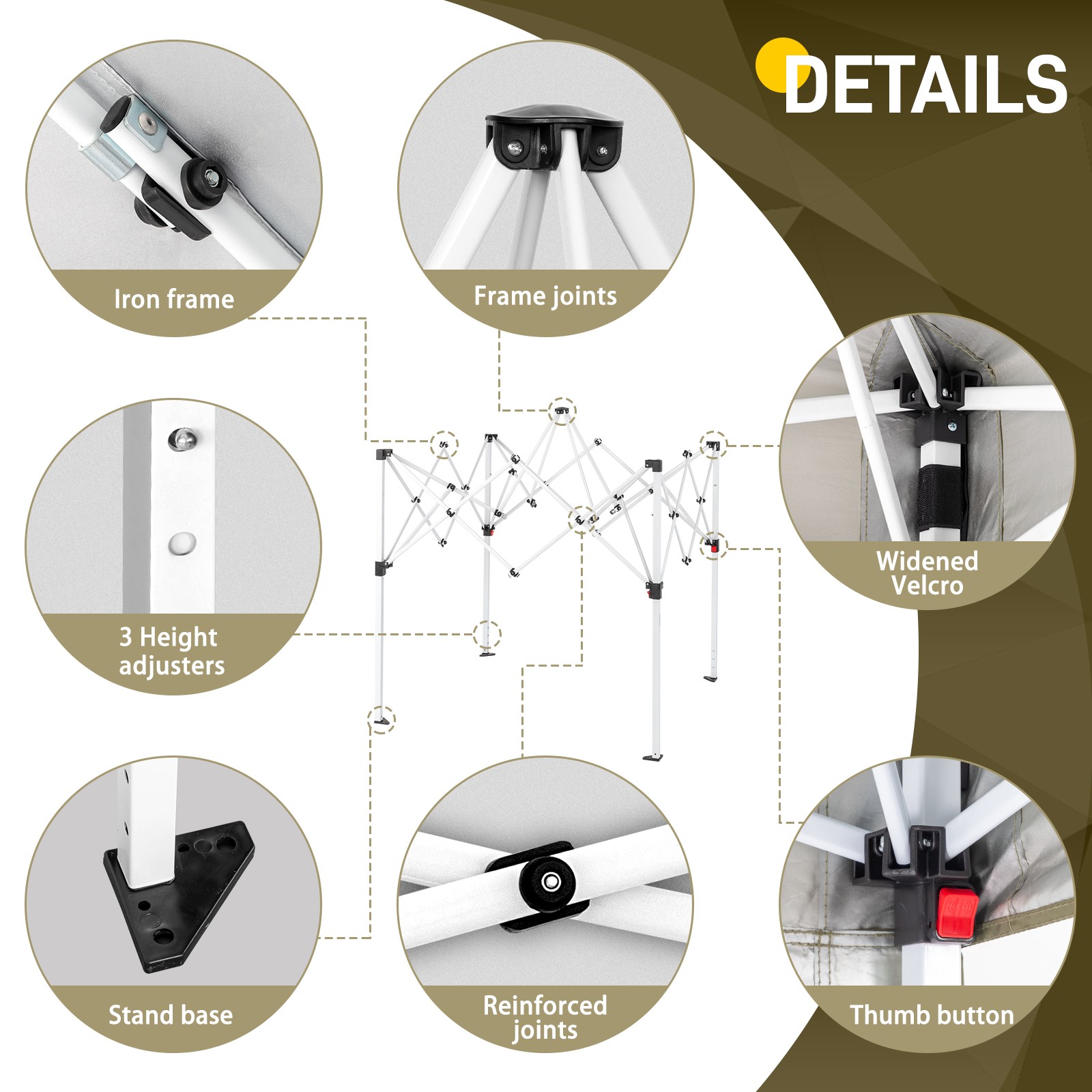 5x5ft Pop Up Canopy Tent Folding Canopy with Carry Bag,1 Sidewall