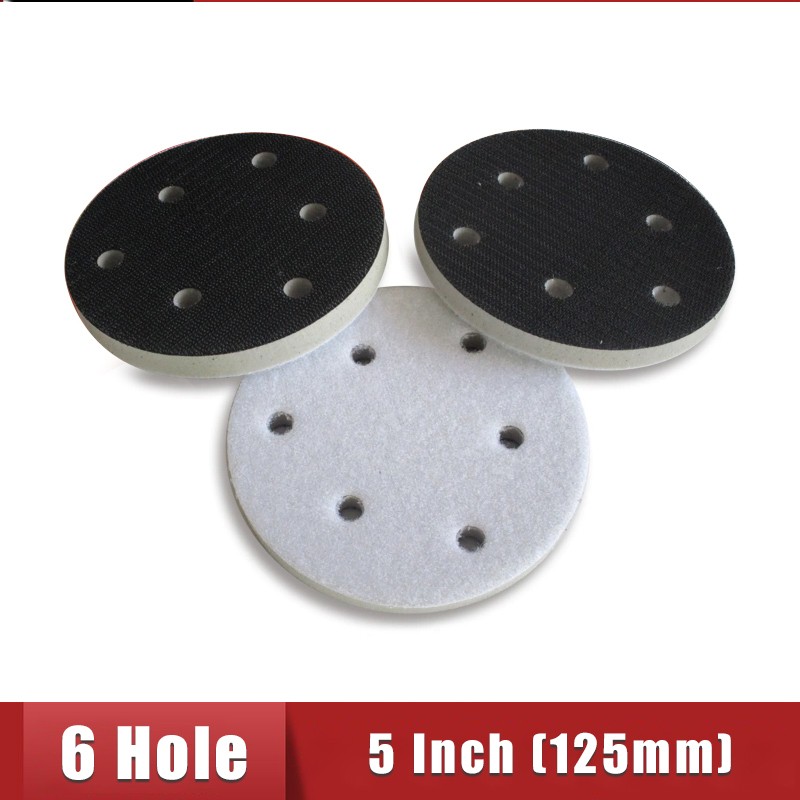 5 Inch 125mm 6 Hole Sponge Cushion Interface Buffer Backing Pads For Sanding Pad