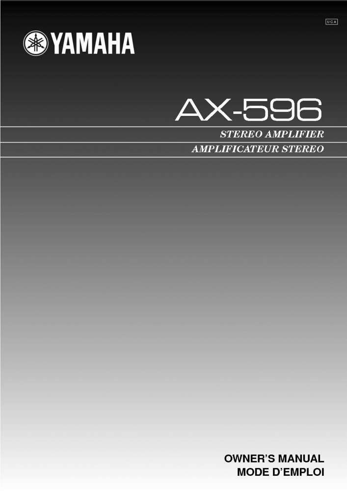 Yamaha AX-596 Amplifier Owners Manual