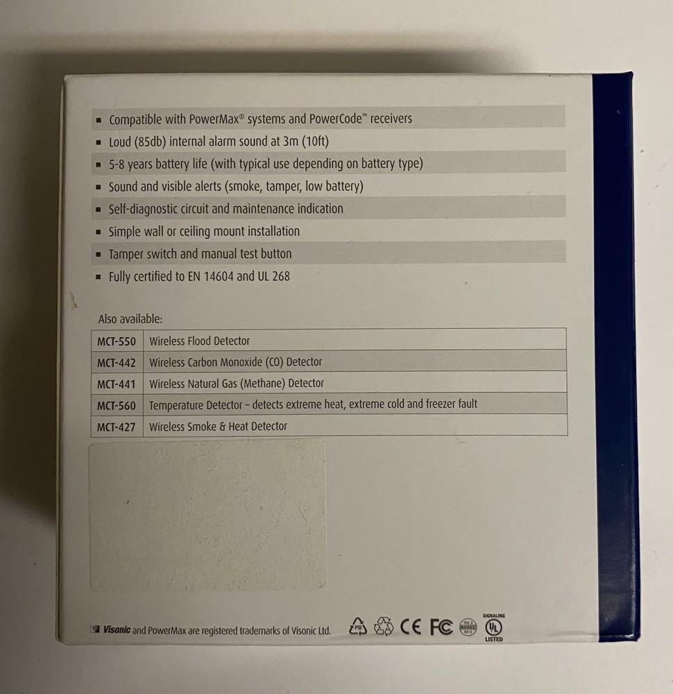 Visonic MCT-426 WIreless Smoke Detector