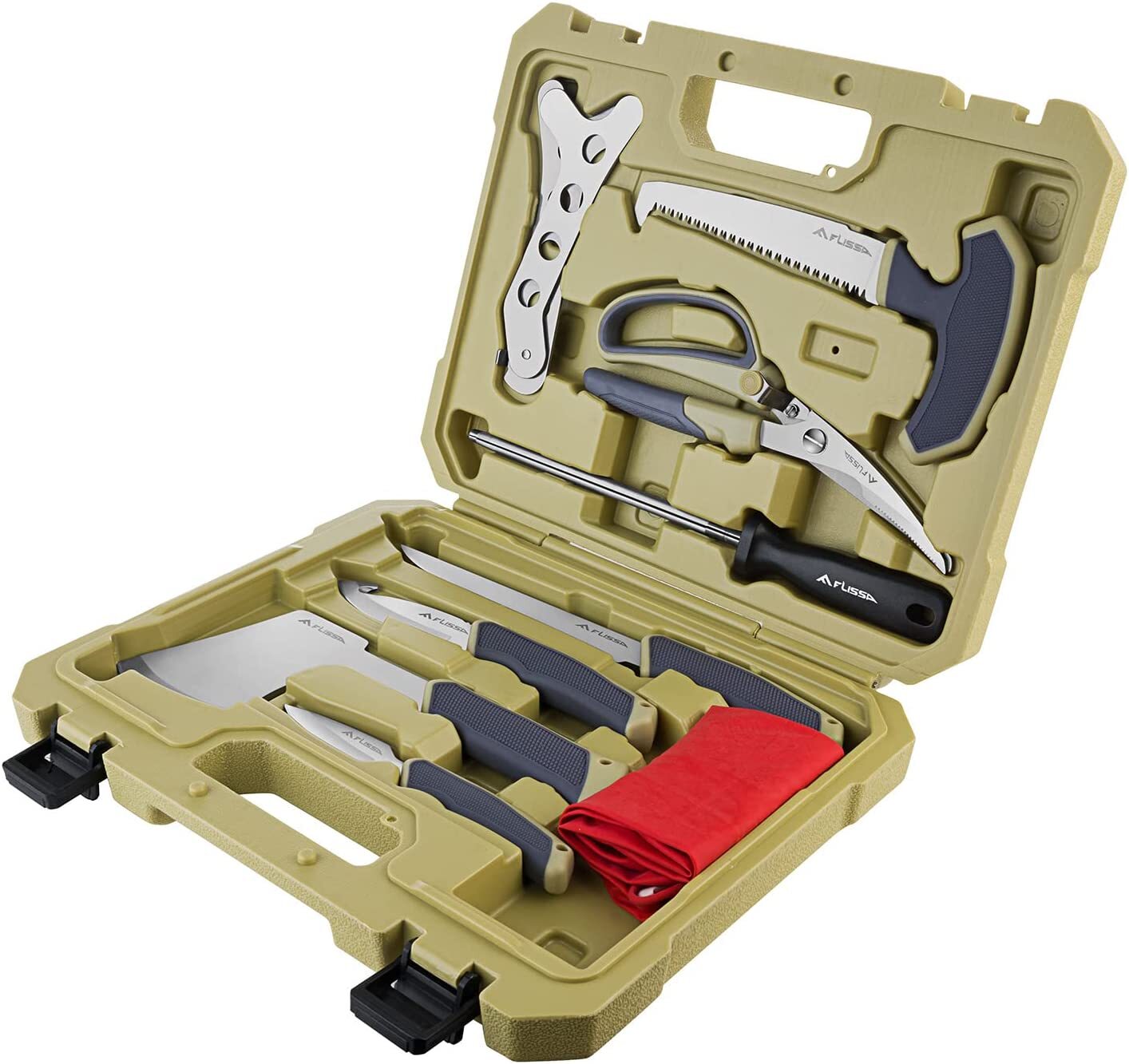 10 Piece Hunting Field Dressing Kit with Portable Storage Case Stainless Steel
