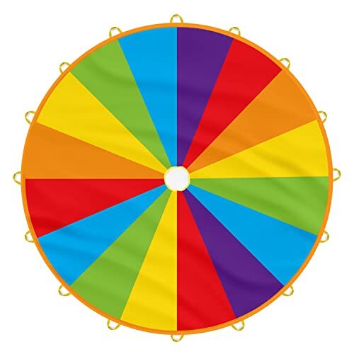 Play Platoon Parachute 20 Foot for Kids -16 Handles Play Parachute- Multicolored