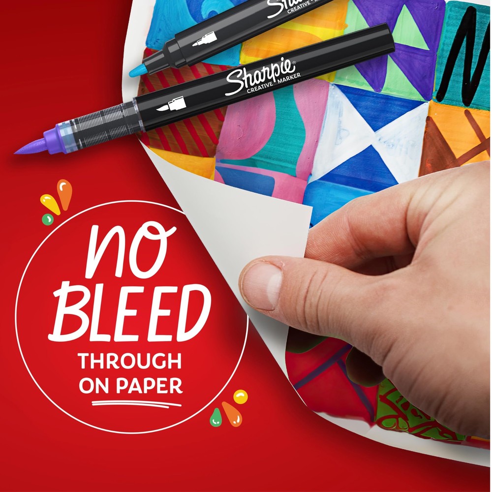 Sharpie Creative Markers, Water-Based Acrylic, Brush Tip, Office Product