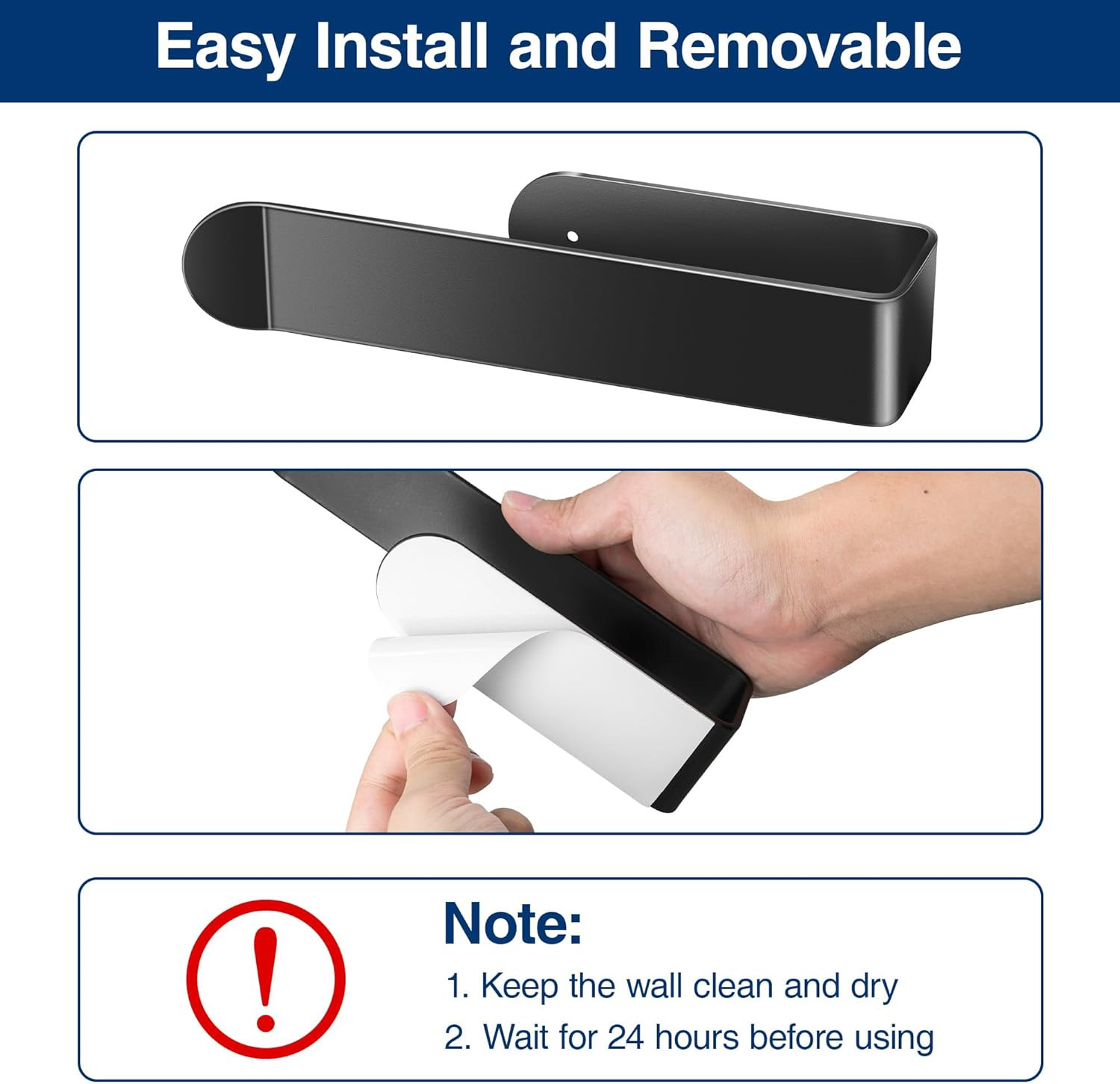 8 Inch Hand Towel Holder, Self Adhesive Towel Bar for Bathroom, Rustproof Alumin