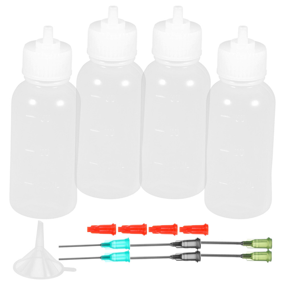 Pigment Bottle Set Transparent Precision Tip Applicator Needle Oiler Bottles