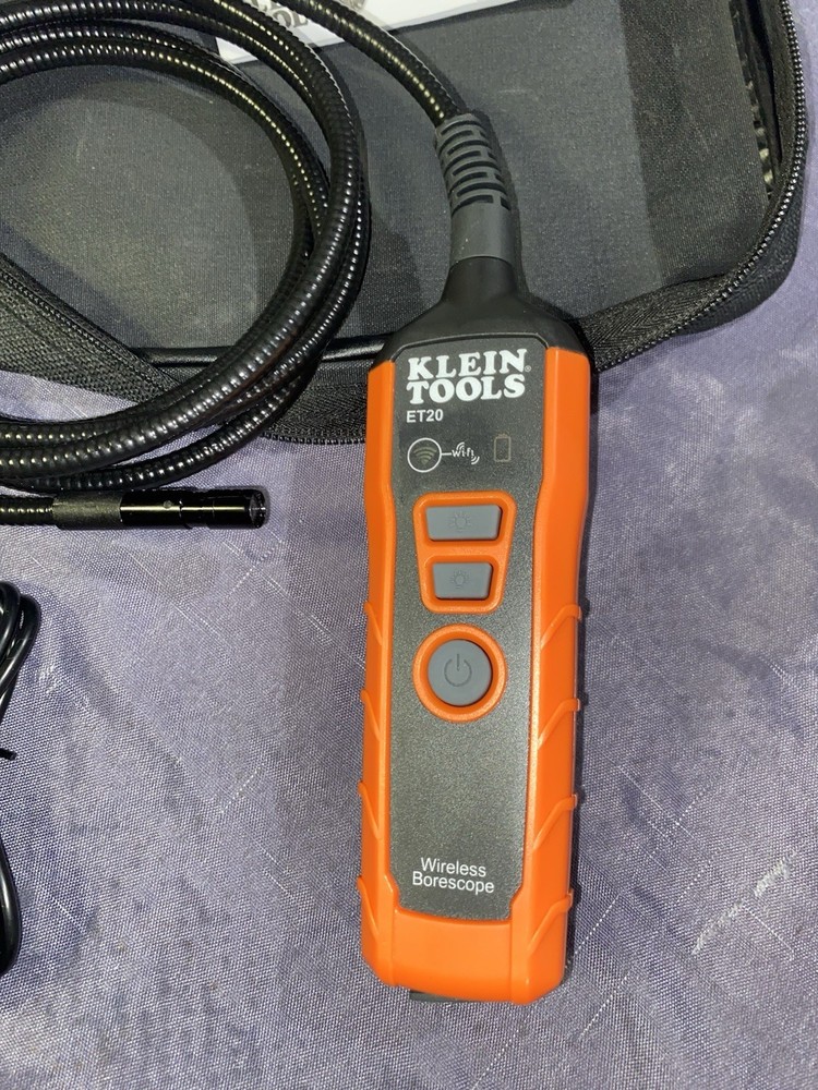 Klein Tools Rechargeable Wireless Borescope ET20 6ft Gooseneck 9mm Camera