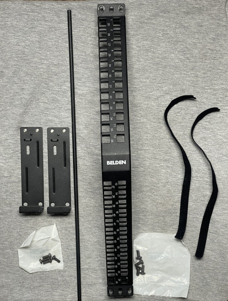 Belden 48-Port Angled Patch Panel  1U KeyConnect Rack Mount AX104600