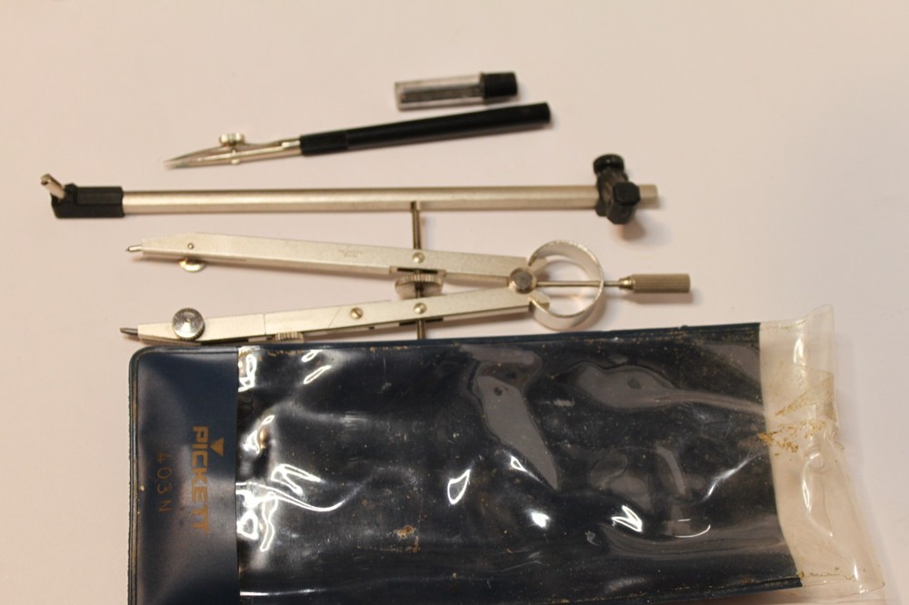 Pickett 403 N Precision Drafting Compass & 401 Blue Bag Germany