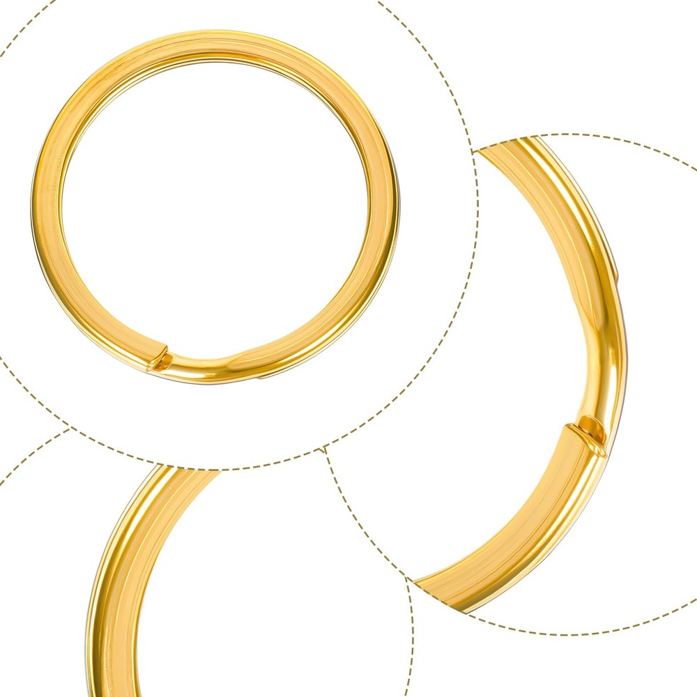 15/20/25/30/32/35mm Solid Brass Flat Keyring Split Key Rings Hoop Loop Keychain