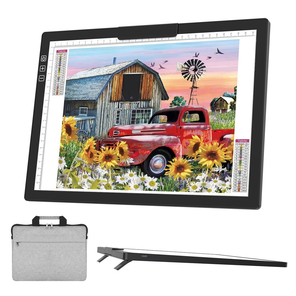A4 Light Board for Tracing - Rechargeable Portable Light Pad Stepless Light 6...