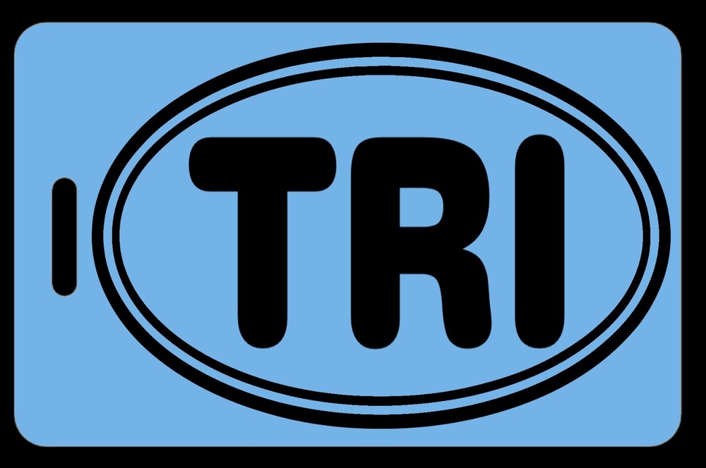 Sky Blue "TRI" Triathlon Bag Tag - Free Personalization