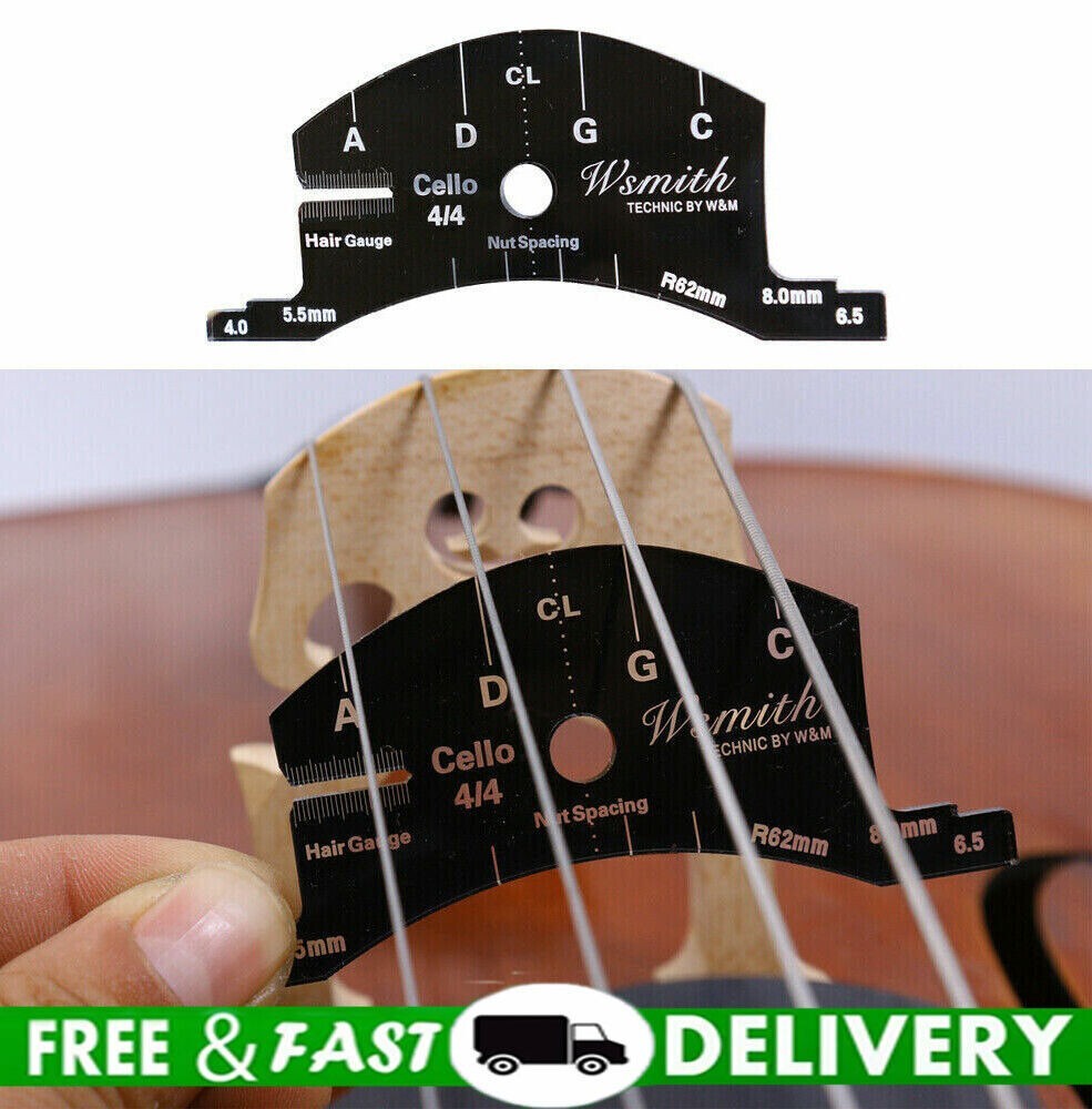 4/4 Cello Bridge Nut Shaping Tool String Spacing Marker & Bow Standard Gauge
