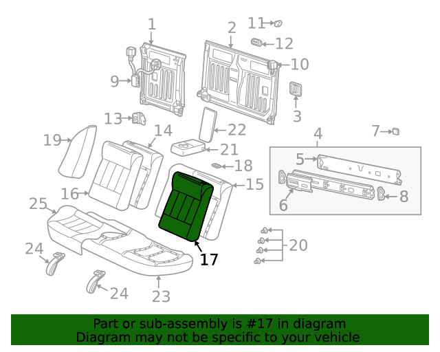 Genuine GM Seat Back Cover 22694689