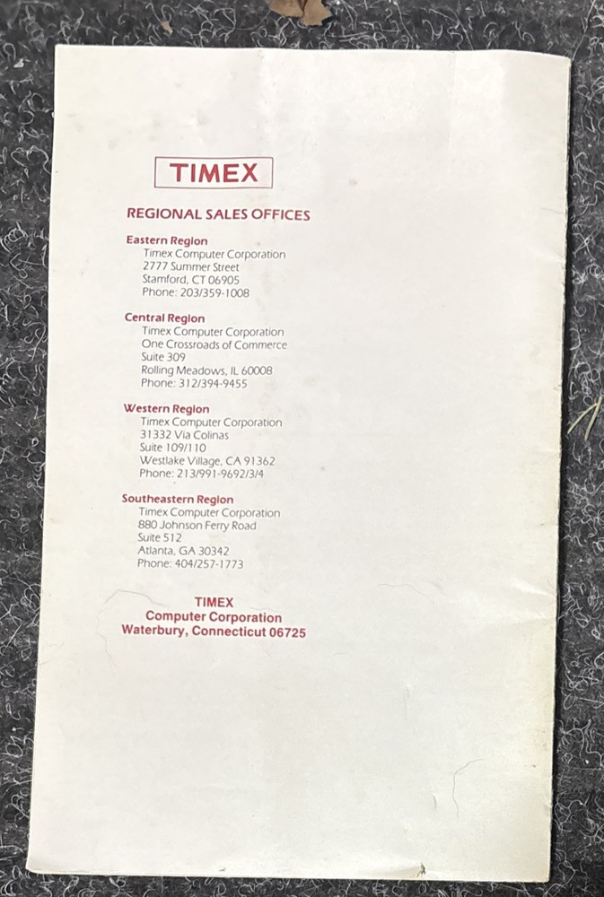 Timex Sinclair 1000 Computer Software Catalog And Mastering Book.