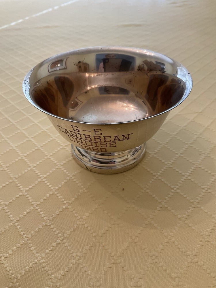 Footed Candy/Nut/Condiment Bowl Silver Plate. Engraved