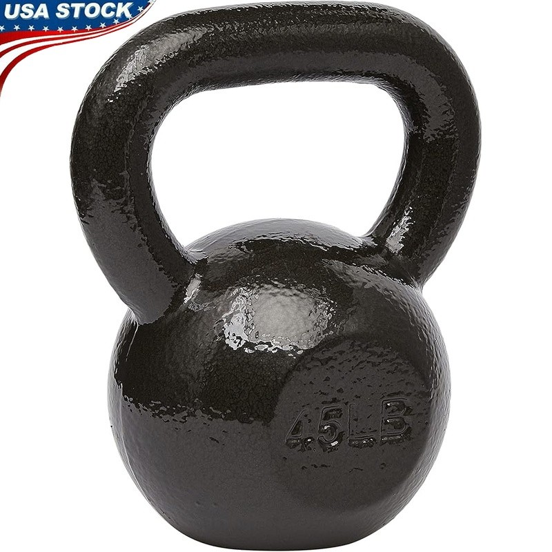 Solid Cast Iron Kettlebell Strength Training Wide Handle Exercise Equipment New
