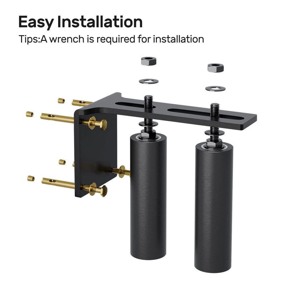 Black Heavy Duty Slide Gate Guide Roller 6" Sliding Gate Roller L Rear Post B...