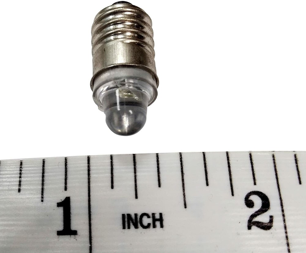 3V 3 Volt E10 LED Flashlight Bulb Lamp Microscope Bulb, Pack of 2