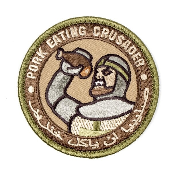 Pork Eating Crusader Morale Patch - Arid 3.25" x 3.25"  Hook + Loop
