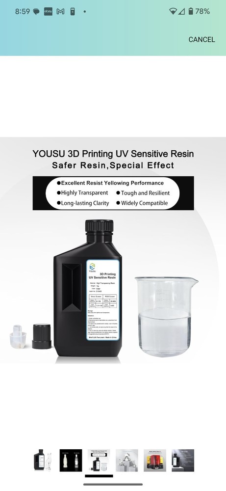 2 YOUSU High Transparency 3D Printer Resin, Non-Yellowing High Resolution 3D...