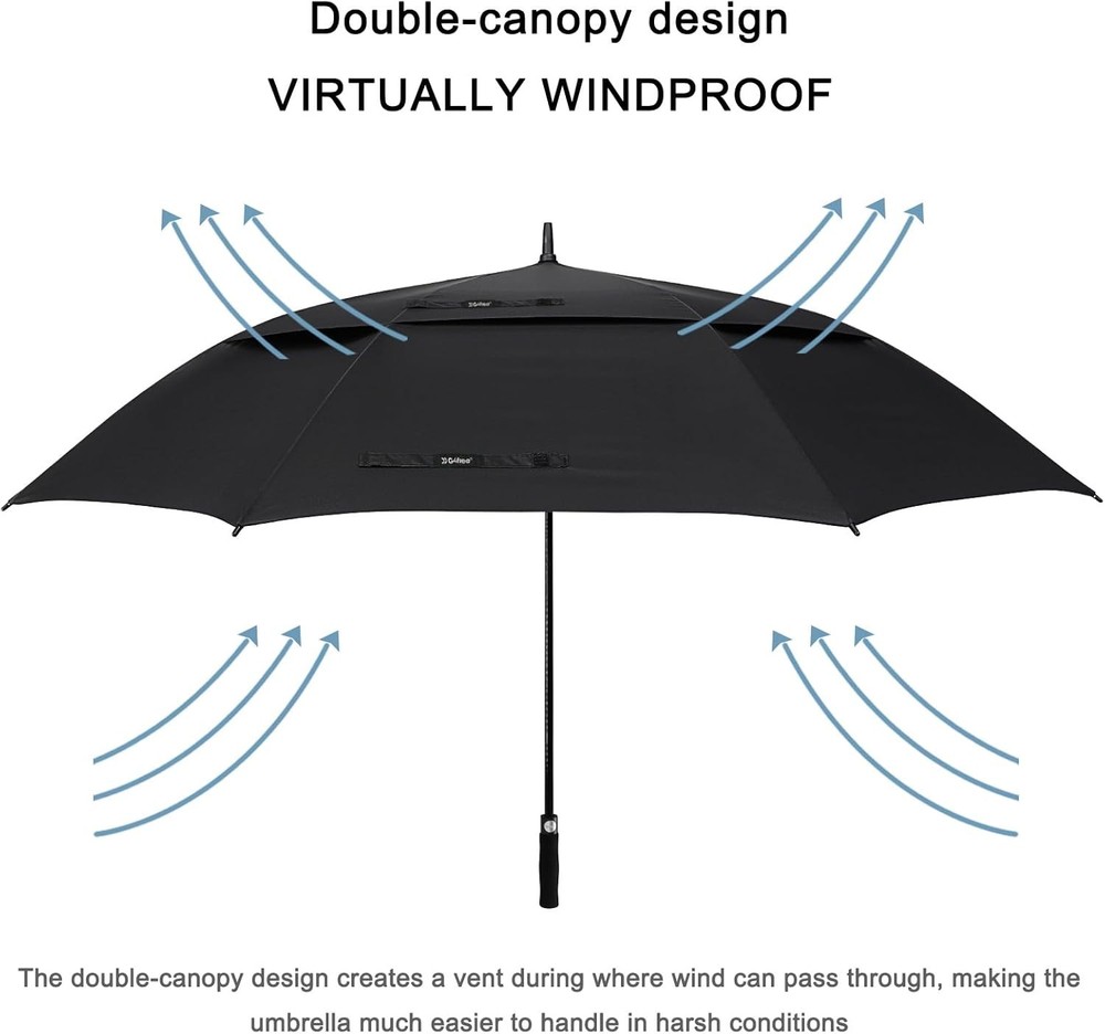 72 Inch Huge Large Oversize Golf Umbrella Automatic Open Double Canopy Windproof